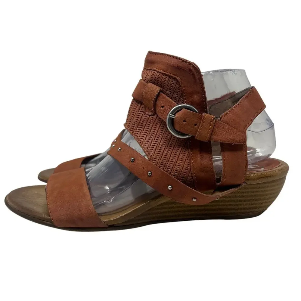 Miz Mooz Farley Genuine Leather Wedge Sandals in Blush EU 40
